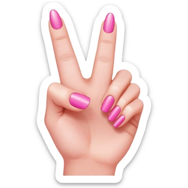 pink middle finger with nails sticker