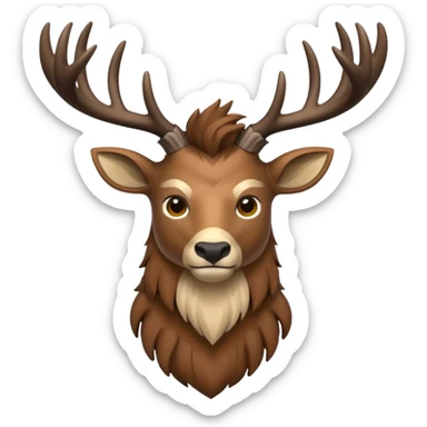 crea una mascota de equipo que sea un venado y lleve un chaleco con el nombre de telamon sticker