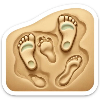 two footprints: child and adult sticker
