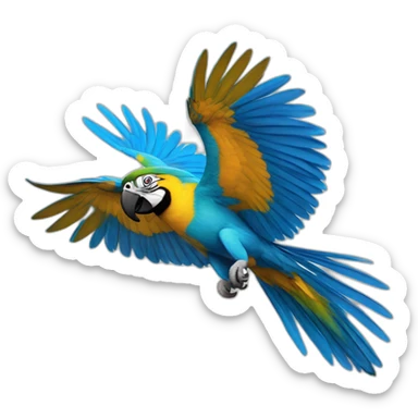 Blue And Gold Macaw Flying sticker