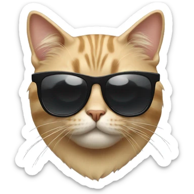 Cat with sunglasses sticker
