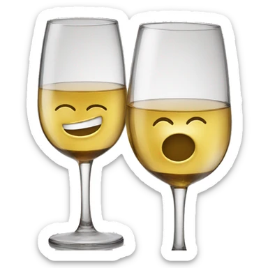 2 Solid gold Wine shaped glasses cheers sticker