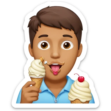 Uomo che lecca il gelato sticker