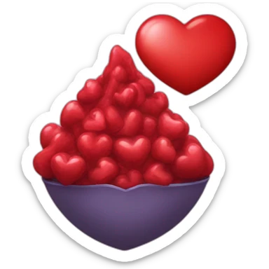 Coeur rouge entouré de coeur sticker