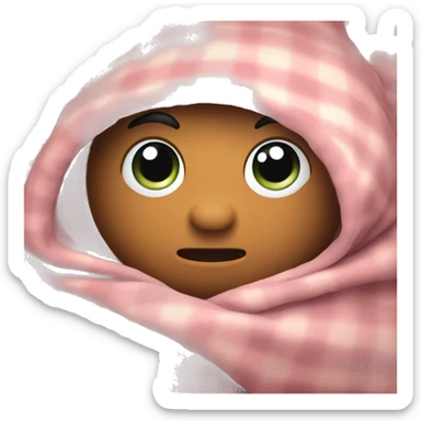 Cute, cosy emoji face with blanket  sticker