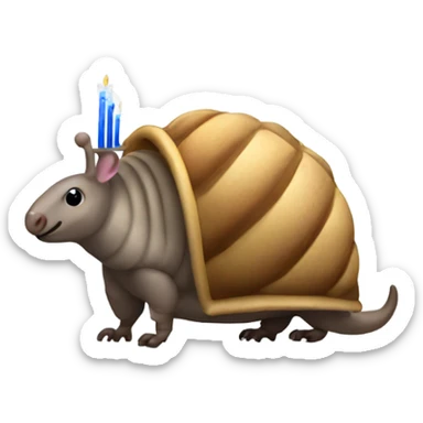 Armadillo with menorah sticker