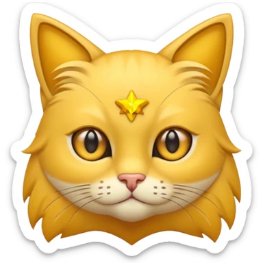 Gato amarillo de ojos de estrella sticker