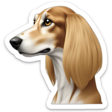 Saluki in profile sticker