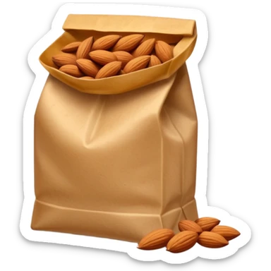 roasted almonds in paper bag sticker