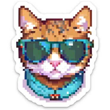 stylish cat in sunglasses sticker