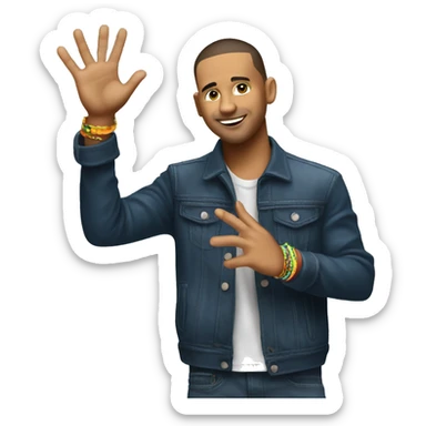 reggaeton singer showing his hand like hi five more like colombian guy sticker