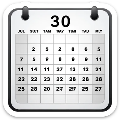 3 x 30 days calendar sticker
