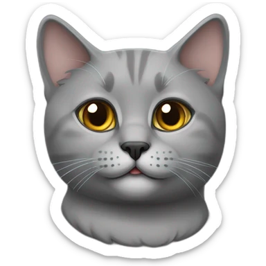 grey british cat cute sticker