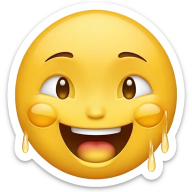 emoji face transitioning between laughing and crying emotions sticker