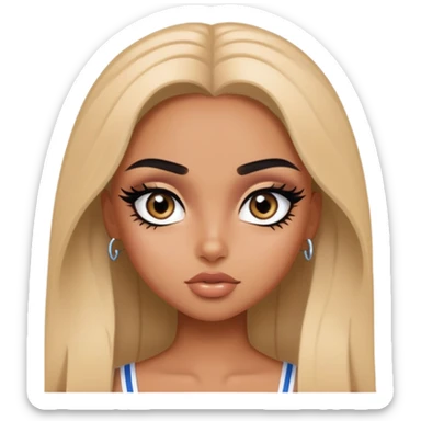 israeli, pretty eyes, black eyeliner, pretty bratz baddie sticker