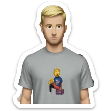 Fanum with a t-shirt balenciaga  sticker