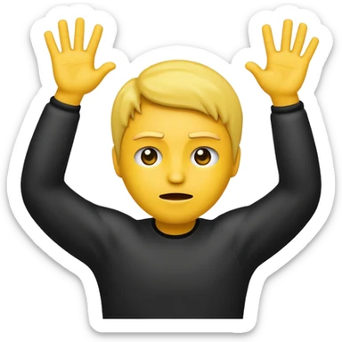 emoji unhappily surrendering with arms up sticker