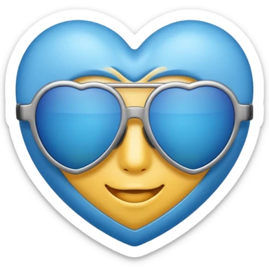 blue heart wearing sunglasses sticker