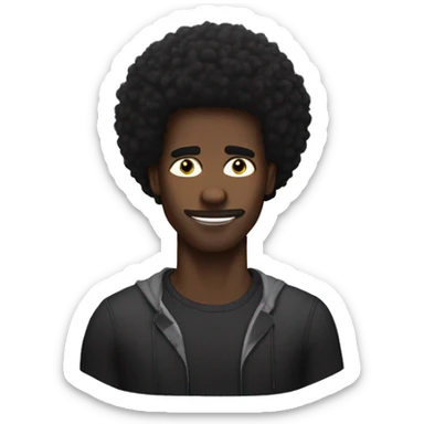 black man in a shortcut afro, with white lightning eyes and lightning behind him saying "you should..." sticker