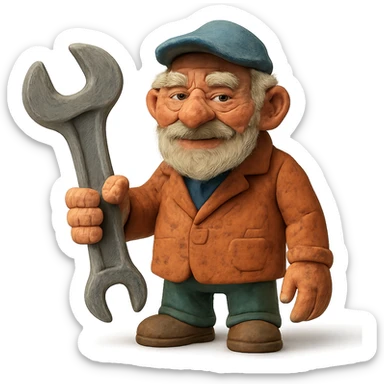 an old charismatic stalker with a big crescent wrench sticker