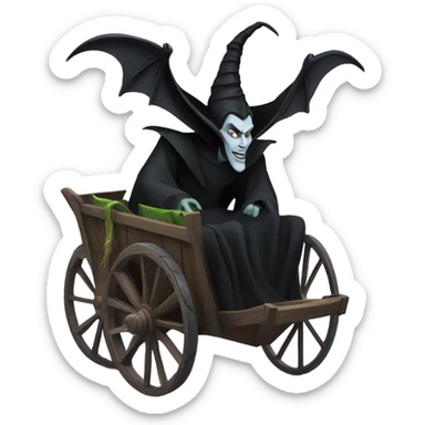 Maleficent cart wheeling sticker