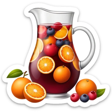 Sangria pitcher with fruit sticker
