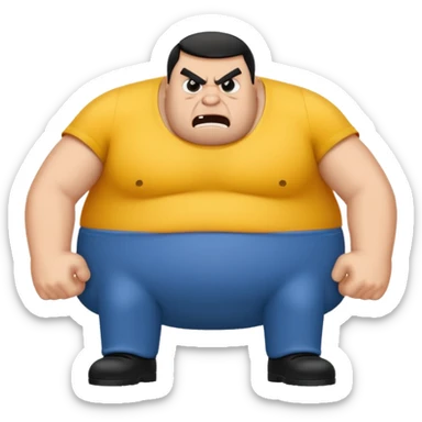 Big text "mopo" above and an angry man. Make sure the text is bigger than the man sticker