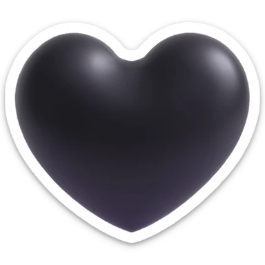 Chanel heart, elegant, glossy, black and white sticker