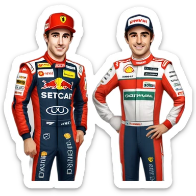 F1 Ferrari Charles Leclerc And Sainz sticker