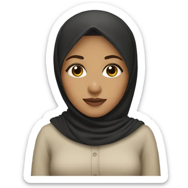 light skin muslim woman with dark hair sticker