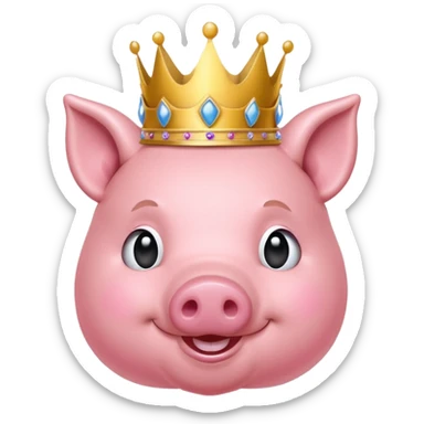   renaissance princess pig balloon sticker