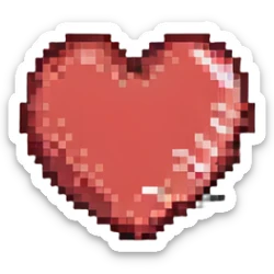 simple bold pixel art red heart with iPhone emoji vibe sticker