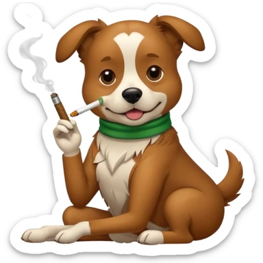 Dog smoking weed sticker