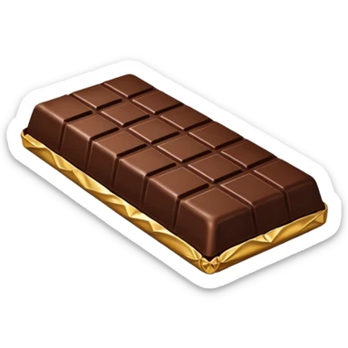Draw a chocolate bar using an isometric camera with a High-Angle Shot. sticker