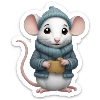 Mouse winter sticker