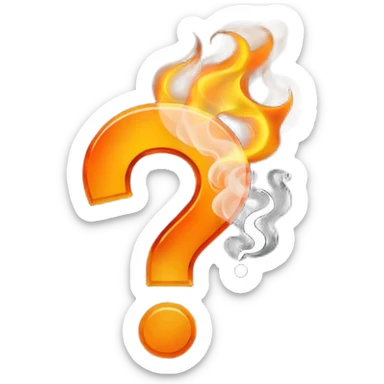 Burning question mark sticker