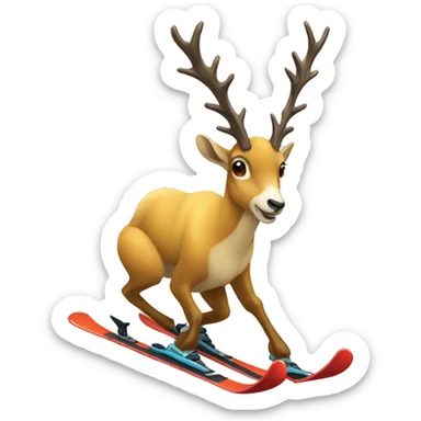 Chamois skiing sticker