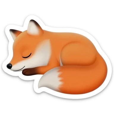 A full fox body sleeping. sticker