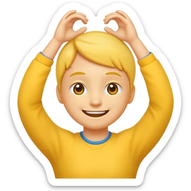 Smiling emoji with hands under chin and feet sticking up behind head in a playful pose  sticker