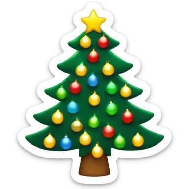 Christmas tree with lights on it garlands sticker