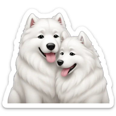 two-samoyed-cuddling sticker