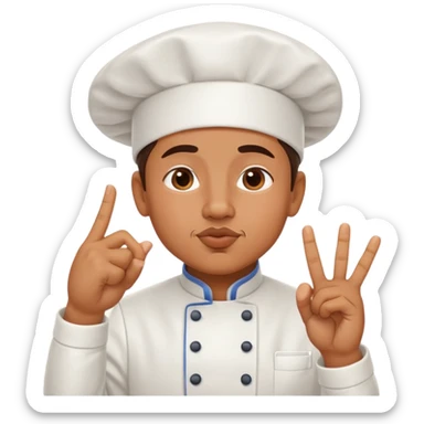 chef making the kiss gesture with fingers, expression of perfection sticker