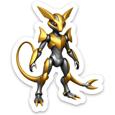Modern Cyber Lombax-Fakémon-creature, full body sticker