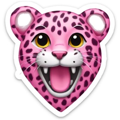 a pink leopard heart sticker