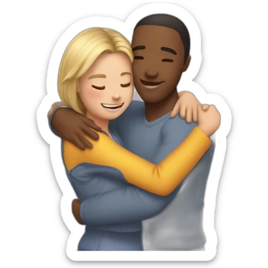 squeeze hug girl boy sticker