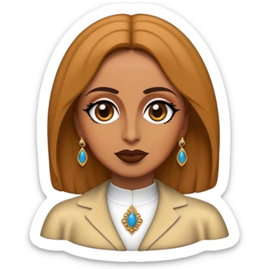 Cinematic Realistic Fairuz Pop Culture Emoji, featuring an iconic portrayal of the legendary singer rendered with vibrant textures and soulful, dynamic lighting. sticker