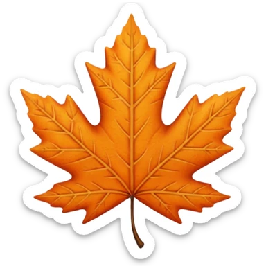 leaf orange sticker