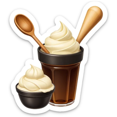 Kikkoman soy sauce bottle next to ice cream. sticker