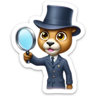 Pink panther holding a detective magnifying glass. sticker