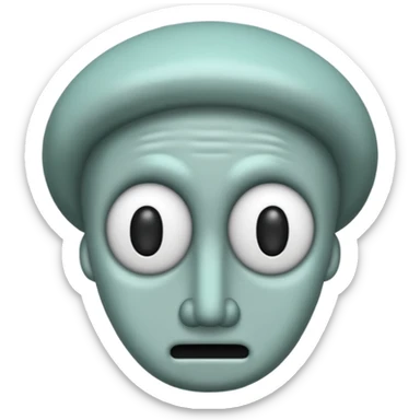 Squidward but black sticker